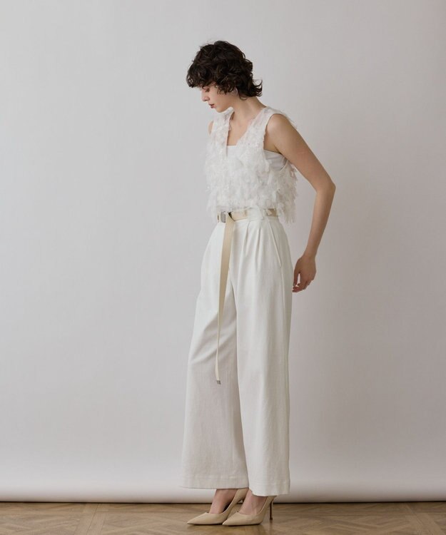 GRACE CONTINENTAL フリンジベスト ホワイト