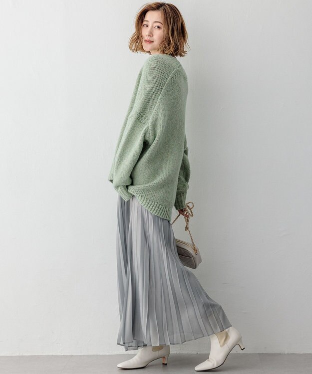 23区 L 【GLOW11月号掲載】ヘアリーラメリリー バルキー ニット スモーキーグリーン系