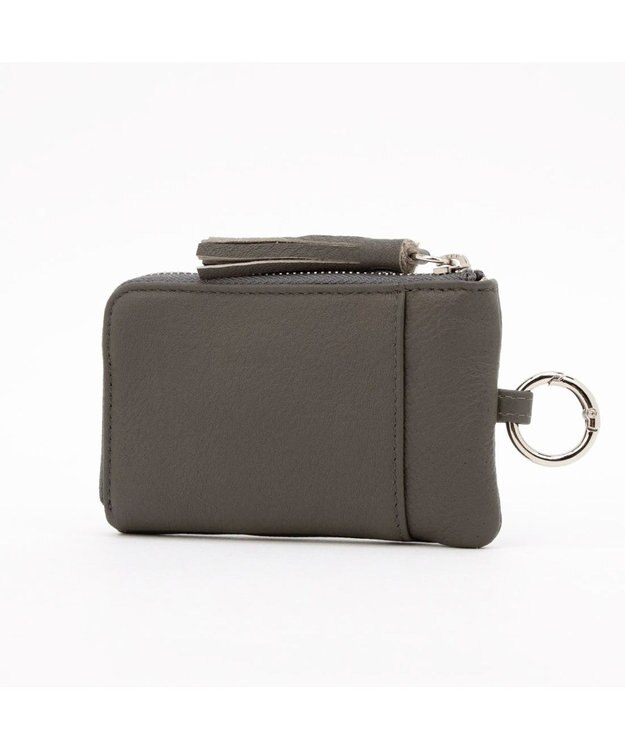 UNBILLION ペルケ perche / ドット型押し・ジャバラカマルチケース GY