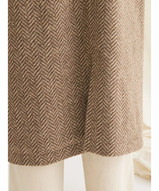 CRAFT STANDARD BOUTIQUE ウール混ガンパッチロングコート Brown