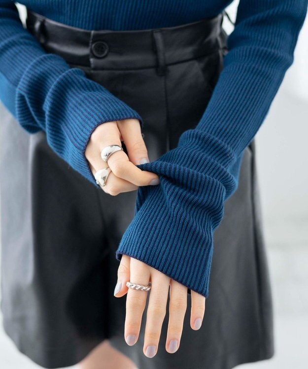 WEGO リバーシブルニットトップス ブルー