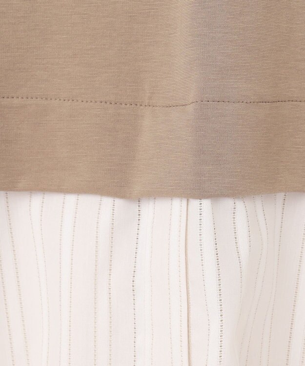 自由区 S 【洗える】カラミストライプコンビジャージ トップス ダークサンド