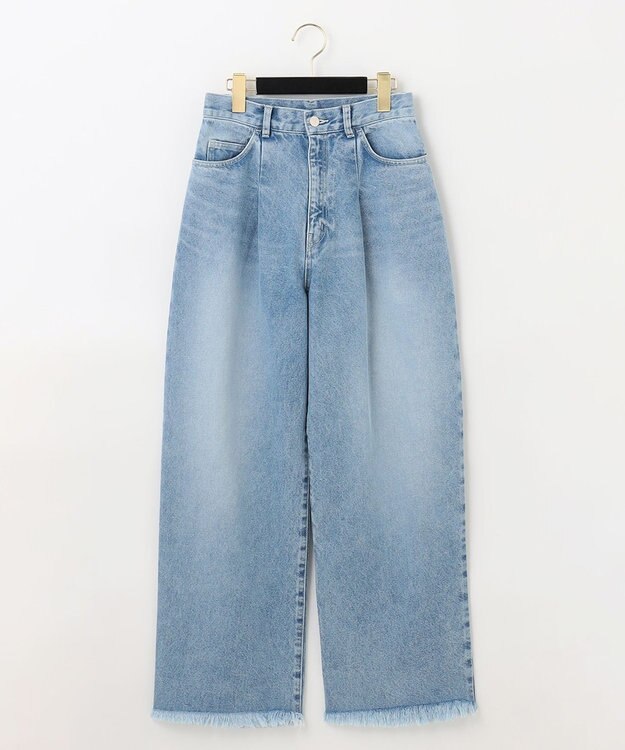 GRACE CONTINENTAL ワイドコクーンデニムパンツ サックス