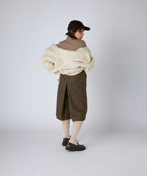 OP／FILA 【Kappa】ショート丈 ドロップショルダーボアジャケット アイボリー