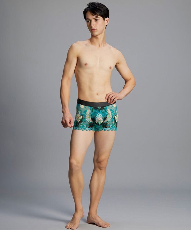 WACOAL MEN WACOAL MEN ボクサーパンツ 【レースボクサー】 フロント快適グラマラス 通気性 前閉じ 下着 メンズ WT3827 /ワコールメン ターコイズ