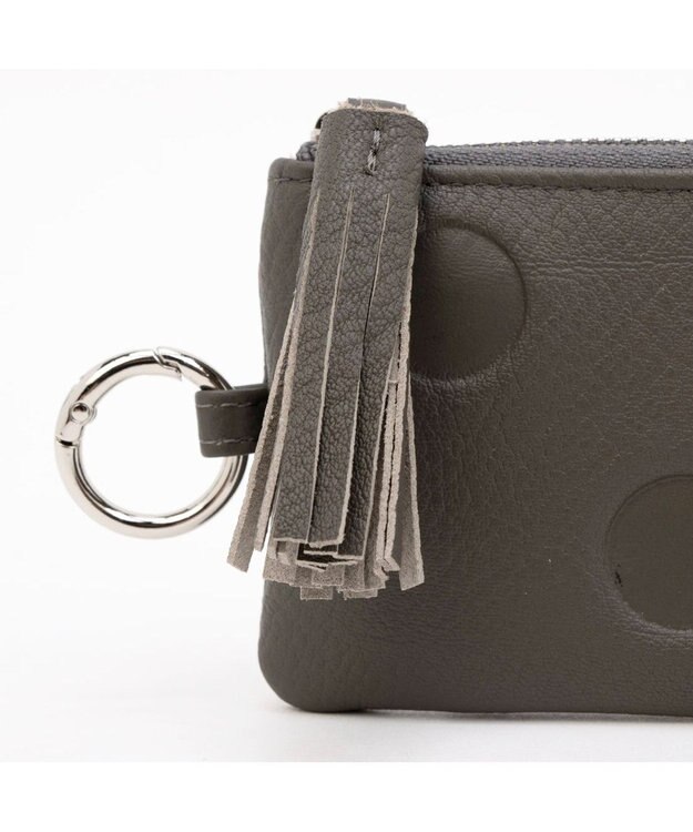 UNBILLION ペルケ perche / ドット型押し・ジャバラカマルチケース GY