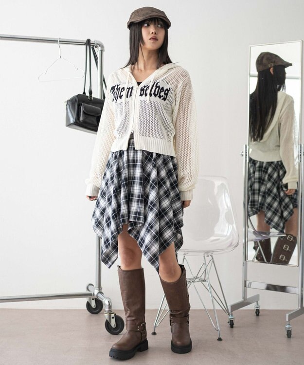 WEGO ジャガードメッシュパーカー ホワイト