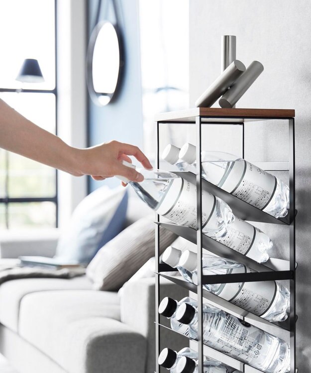 tower 天板付きボトルストッカー タワー 8段 ブラック ブラック