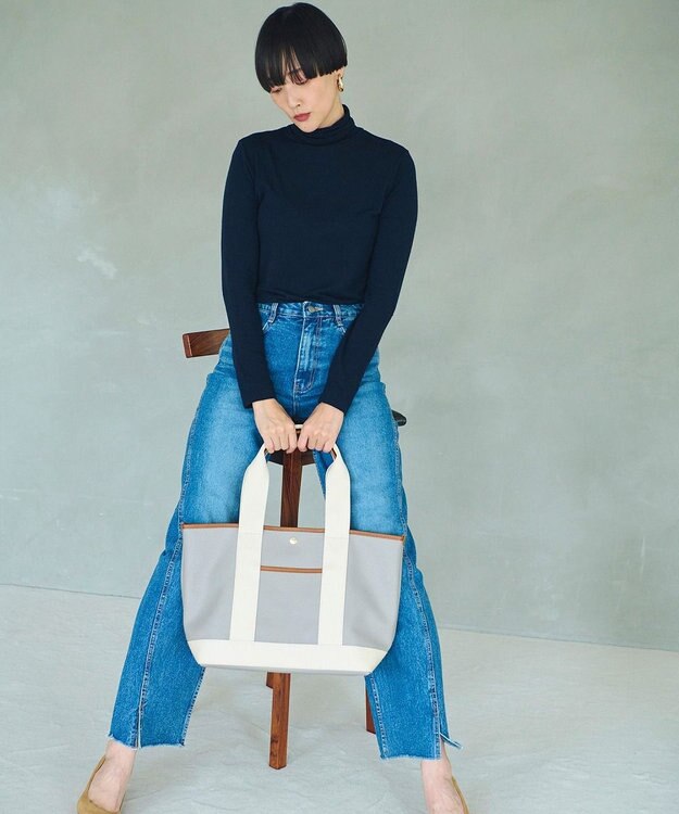 TOPKAPI 【Breath TOPKAPI】SCOTCH GRAIN スコッチグレイン ロングハンドル トートバッグ L ライトグレー