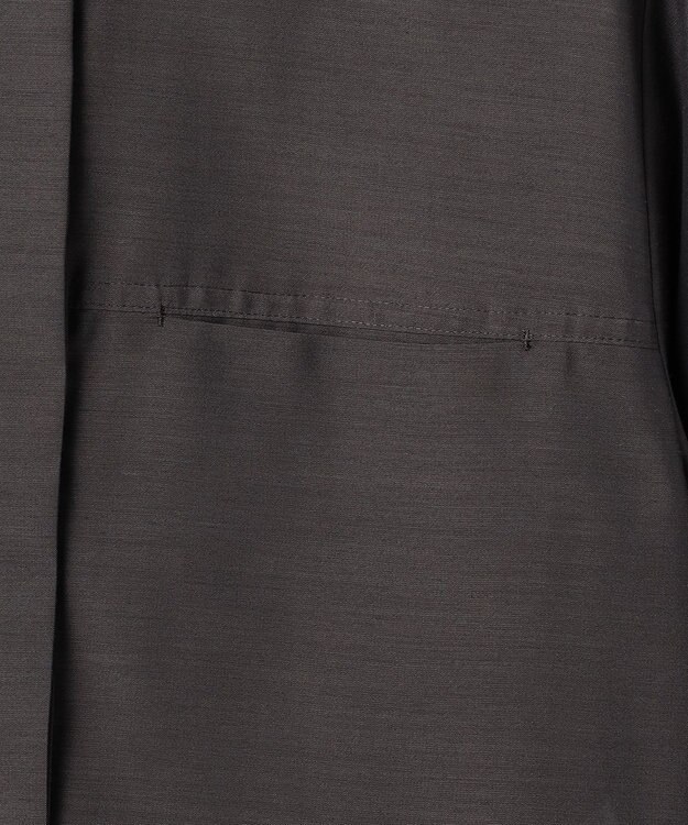 J.PRESS LADIES L Pe リネン シアー スラブ ノーカラー ブルゾン スレートブラウン系