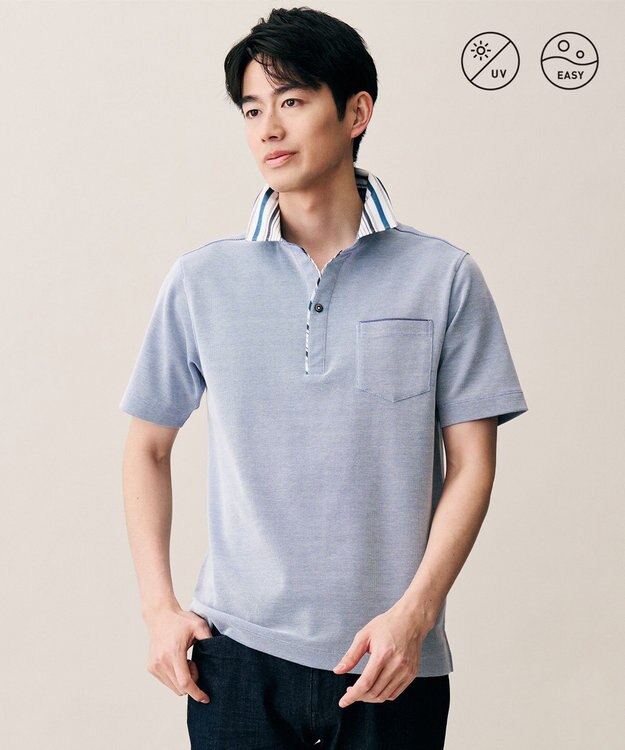 JOSEPH ABBOUD 仕事も休日も【愛されて21年！オーガニックコットン使用】ダディ ポロシャツ サックスブルー系
