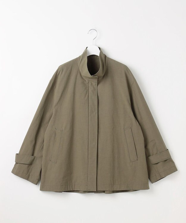 自由区 コットンリネンウェザーライト コート カーキ