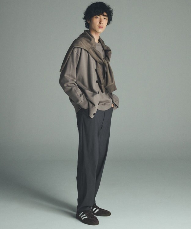 UNFILO MENS 【OCEANS YouTube 掲載/男女兼用】スムースシルキーニット カーディガン モカ