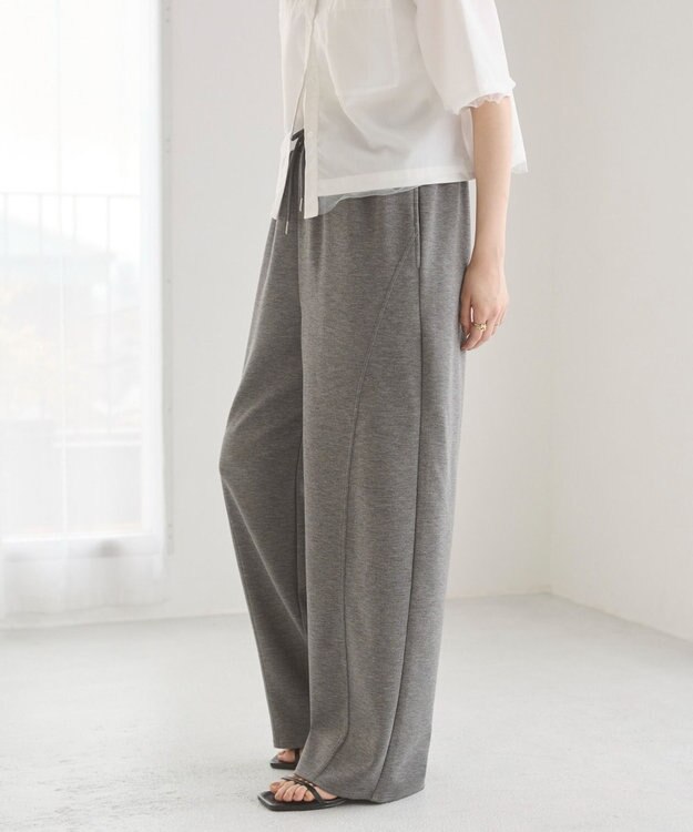 WEGO 【ANGIE VINTAGE/ウエストゴム】ポンチカーブパンツ 杢グレー