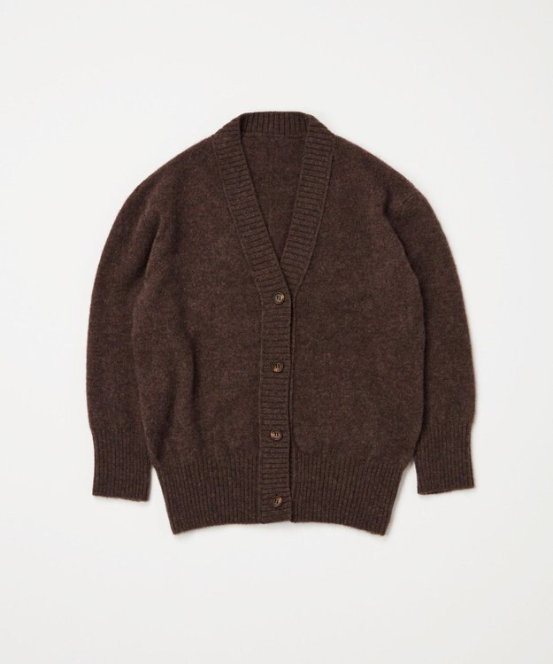 TOQUE 〈大草直子さんアドバイザー〉ベビーアルパカ×ウール縮絨ニットカーディガン ブラウン