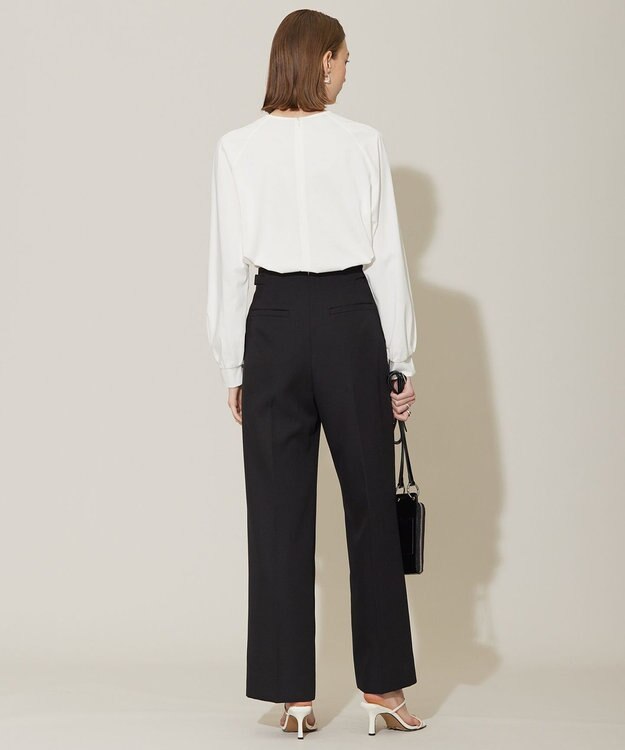 ICB 【洗える】ドライギャバ ワイドグルカパンツ ブラック系