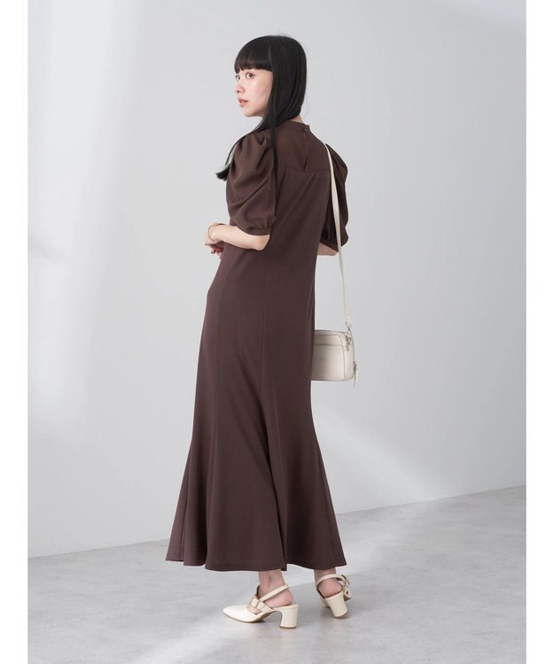 earth music&ecology リブドッキングワンピース Brown