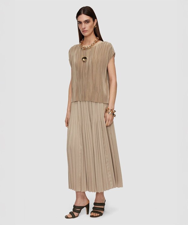 JOSEPH プリーツサテン　ブラウス Powder