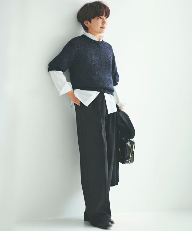 23区 L 【CLASSY.2月号掲載/洗える】CANCLINI ベーシック シャツ ホワイト系