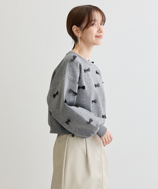 Green Parks ・ｓｗｉｎｇ　ｂｙ　メニーリボンニット Dark Gray Mixture