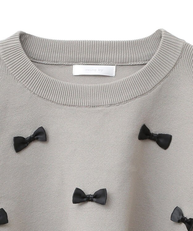 Green Parks ・ｓｗｉｎｇ　ｂｙ　メニーリボンニット Dark Gray Mixture