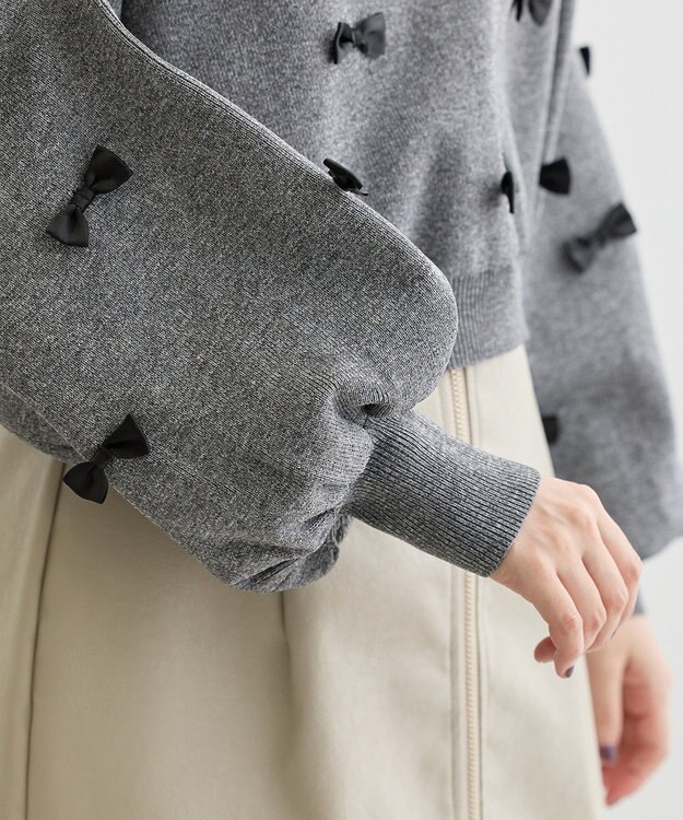 Green Parks ・ｓｗｉｎｇ　ｂｙ　メニーリボンニット Dark Gray Mixture