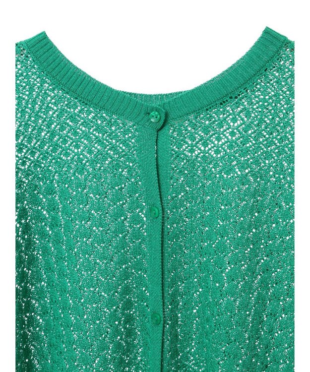 Green Parks 透かし柄ポンチョニットカーディガン Green