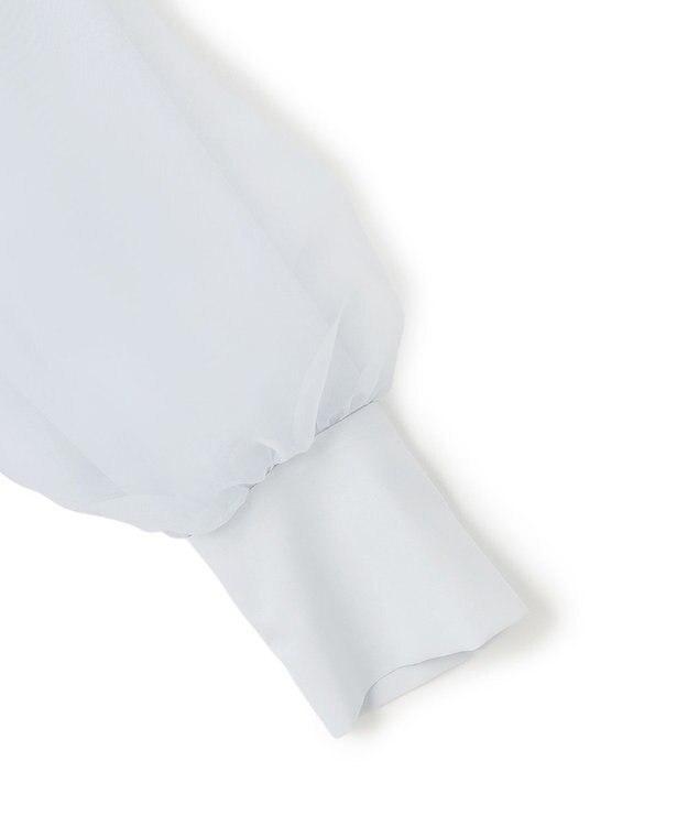 ICB L 【先行予約】 オーガンコンビシャーティング シアーレイヤードスリーブブラウス クラウドサックス