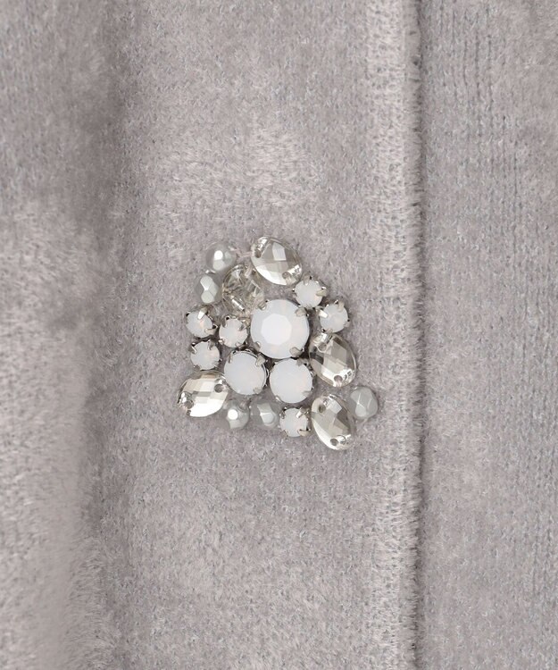 自由区 【Premium Collection】キュプラシェニール カーディガン ライトグレー系