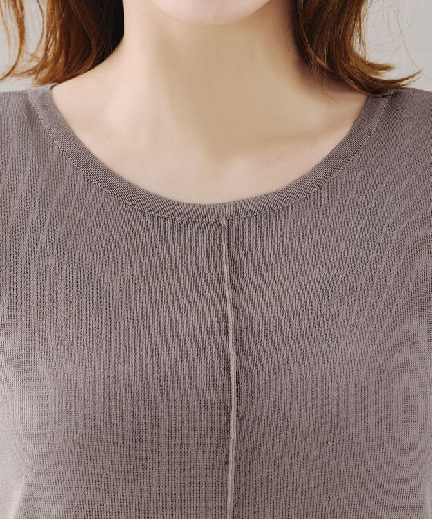 Tiaclasse 【新色追加】フレンチスリーブニットチュニック モカ