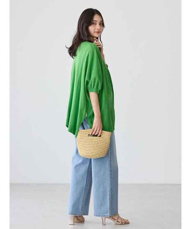 AMERICAN HOLIC ＵＶカットポンチョニットカーディガン Green