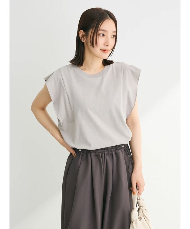 Green Parks ・ＳＵＧＡＲ　ＳＰＯＯＮ【ＣＯＯＬ】フレンチスリーブＴＥＥ Light Gray