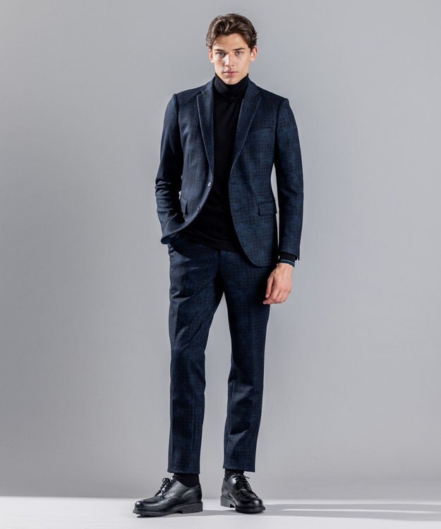 JOSEPH HOMME パッチジャガードジャージー　ジャケット ネイビー系3