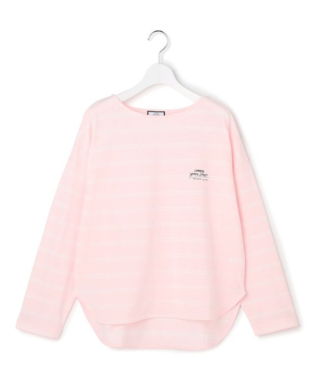 J.PRESS YORK STREET 【WOMEN】ボーダードルマンスリーブ バスクシャツ ピンク系1