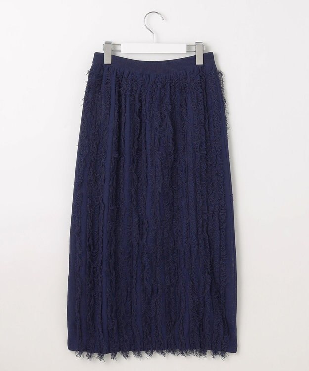 自由区 【カトリエムブーケ】Motif a franges フリンジディティールスカート ブルーグレー