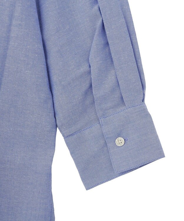 Green Parks 綿麻混Ｖネックオーバーサイズシャツ Sax