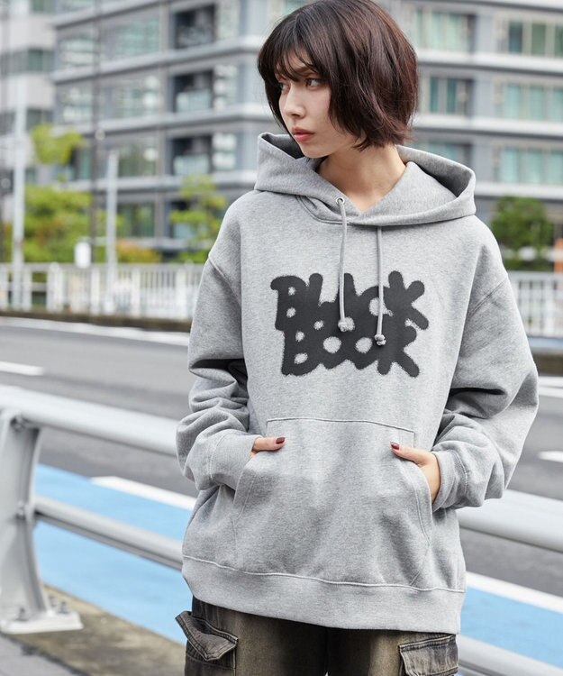 WEGO 【ユニセックス着用ITEM/裏起毛/SMLサイズ展開】リラックスフィットスプレーグラフィックパーカー 杢グレー