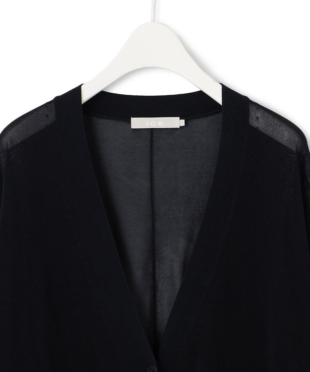 ICB 【洗える】 ドライシンセティックハイゲージ カーディガン ネイビー系