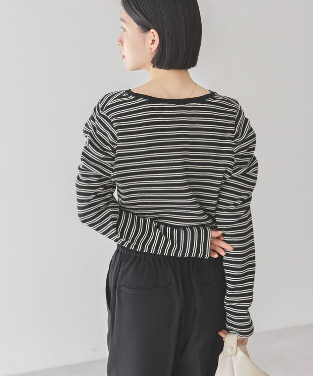 AMERICAN HOLIC ショルダーギャザーワッフルプルオーバー Black