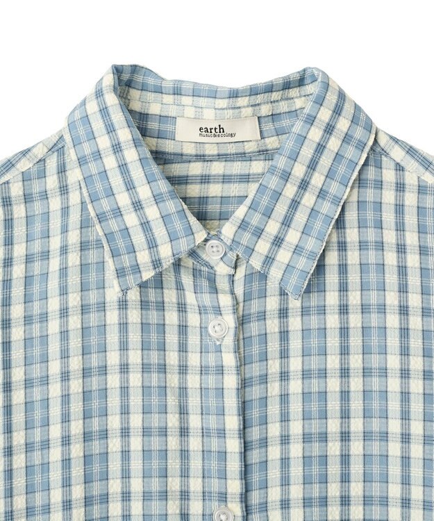 earth music&ecology 【予約】アソートチェックシャツ チェックサックス