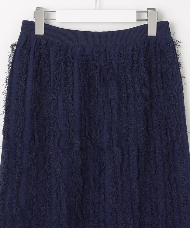 自由区 【カトリエムブーケ】Motif a franges フリンジディティールスカート ブルーグレー