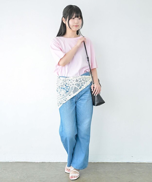 caqu caqu x GoodOn roundneck S/Stee  シンプルゆったりフィットの半袖Tシャツ R.pink