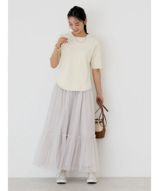 AMERICAN HOLIC ５分袖ニットプルオーバー White