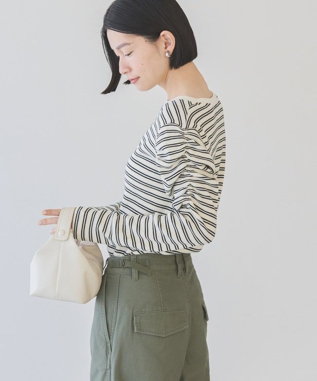 AMERICAN HOLIC ショルダーギャザーワッフルプルオーバー Ivory