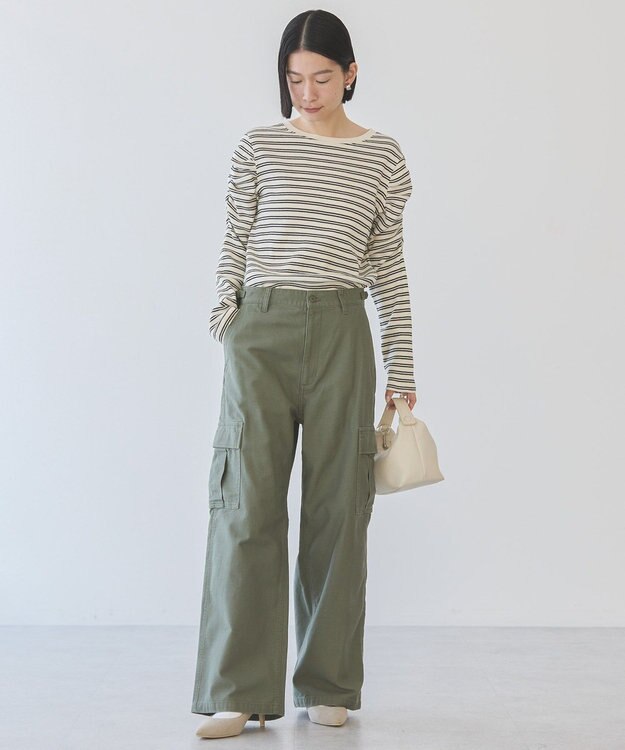 AMERICAN HOLIC ショルダーギャザーワッフルプルオーバー Ivory