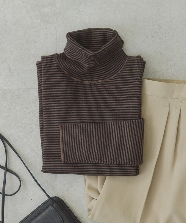 AMERICAN HOLIC バイパチリブタートルネックニットプルオーバー Brown