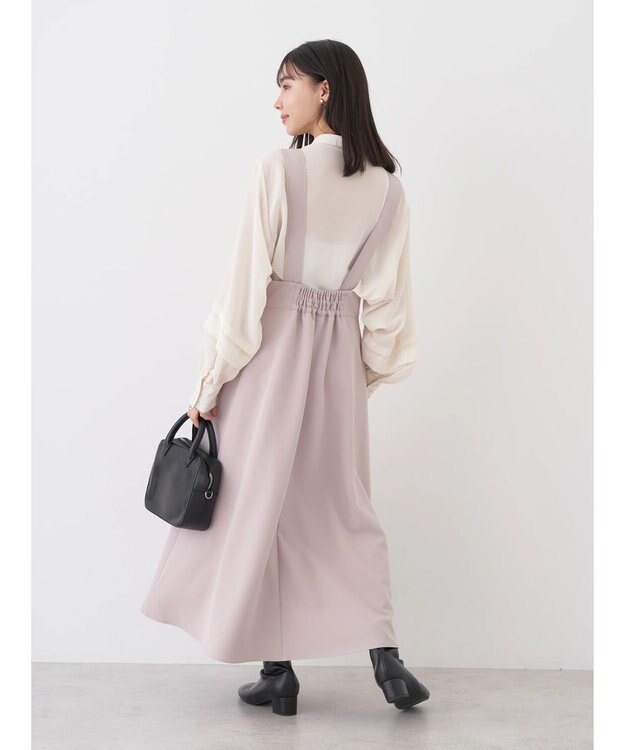 earth music&ecology Ｖネック切替ジャンスカ Beige