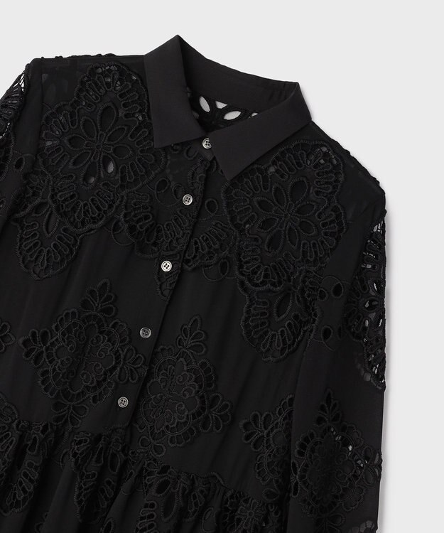 GRACE CONTINENTAL カットワーク刺繍ワンピース ブラック