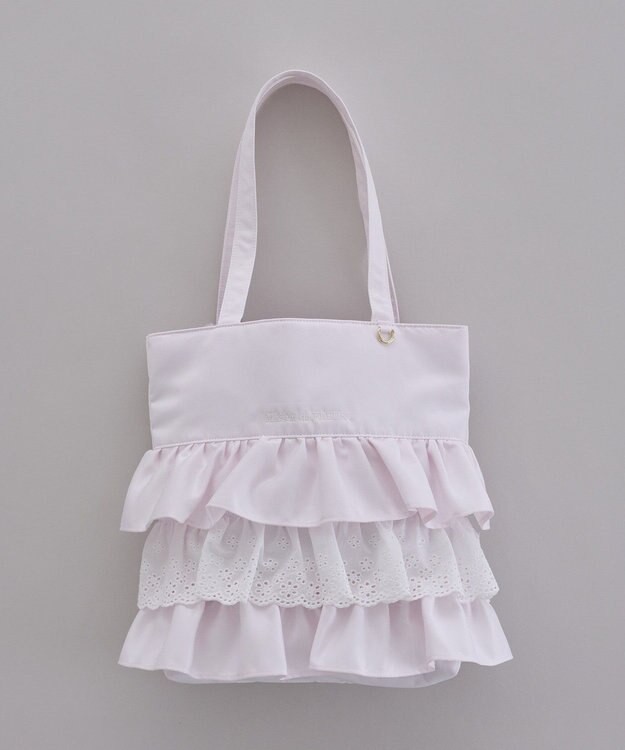 Maison de FLEUR サテンフロントフリルスクエアトートバッグ Light Pink