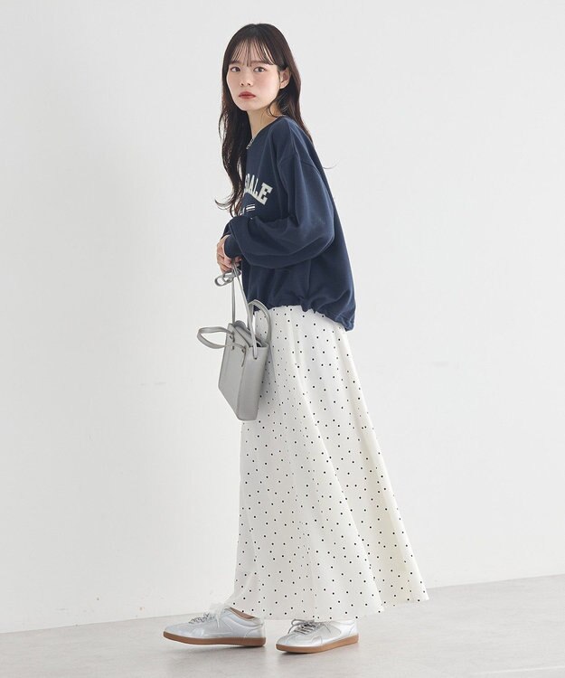 earth music&ecology 【裏毛】アソートロゴウラケドロストプルオーバー Navy